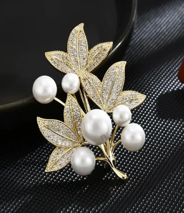 Elegant Gold Color Rose Flower Brooches - Image 21