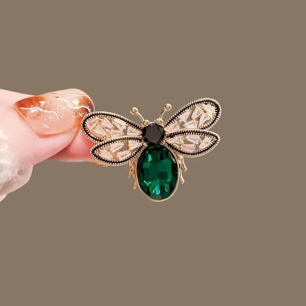 Delicate Green Crystal Lucky Four Leaf Clover Brooches - Image 21