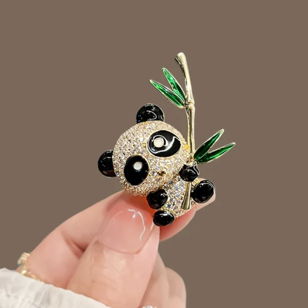 Panda Bamboo Enamel Lapel Pin Brooch