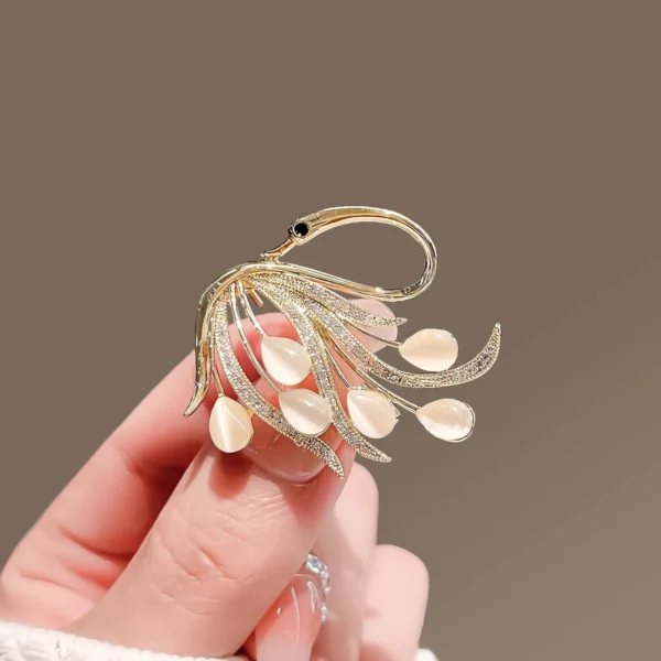 Elegant Gold Color Rose Flower Brooches - Image 24