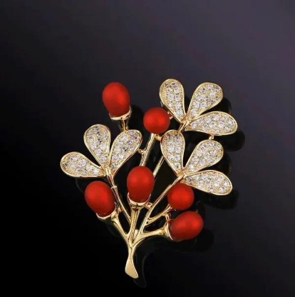 Elegant Gold Color Rose Flower Brooches - Image 33