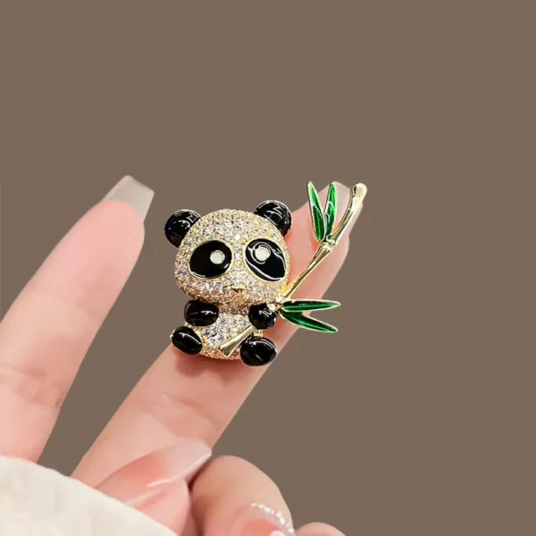 Panda Bamboo Enamel Lapel Pin Brooch - Image 5