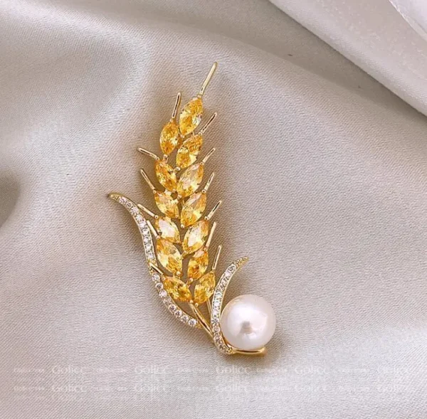 Elegant Gold Color Rose Flower Brooches - Image 20