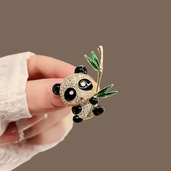 Panda Bamboo Enamel Lapel Pin Brooch - Image 3
