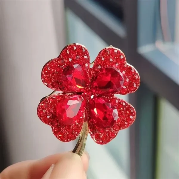 Blue Crystal Four-Leaf Clover Brooches - Image 11