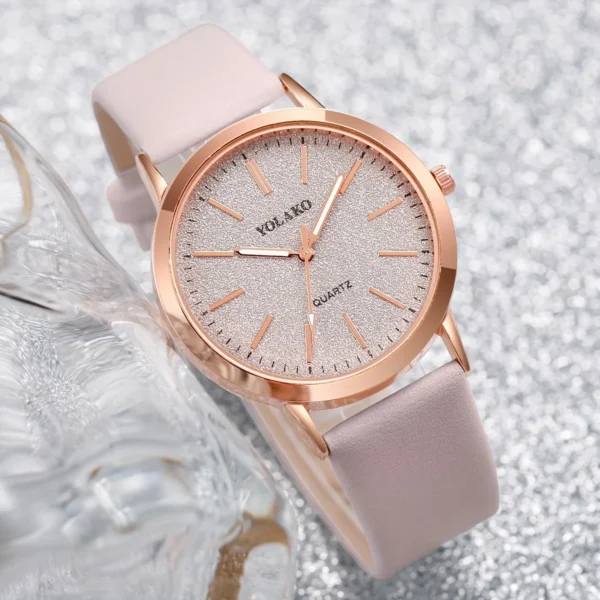 2PCS/Set Women's Quartz Watches Rose Flower Bracelet - Image 4